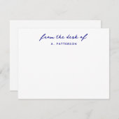 Vom Schreibtisch des wahren Navy Blue stilvoll mod Mitteilungskarte (Vorne/Hinten)