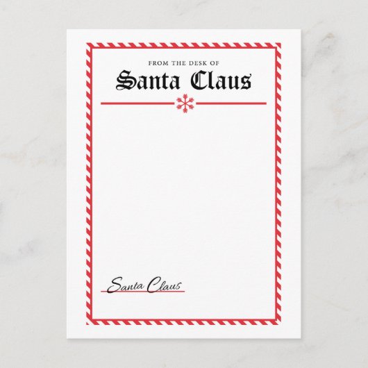 Vom Schreibtisch des Weihnachtsmannes Postkarte (Vorderseite)