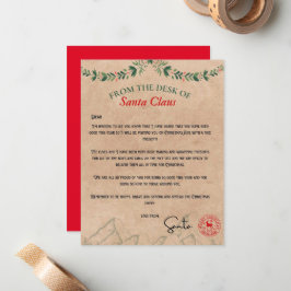 vom Schreibtisch des Weihnachtsmanns Kraft Mitteilungskarte