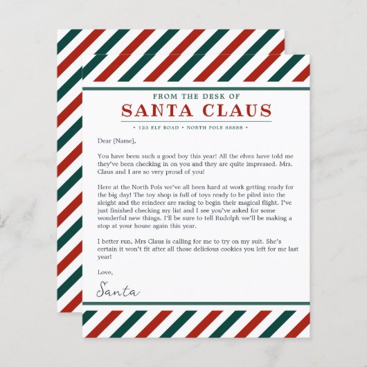 Vom Schreibtisch des Weihnachtsschreibens des Weih (Vorne/Hinten)