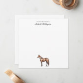 vom Schreibtisch | Eleganter Pferderenname Mitteilungskarte (Vorderseite/Rückseite Beispiel)