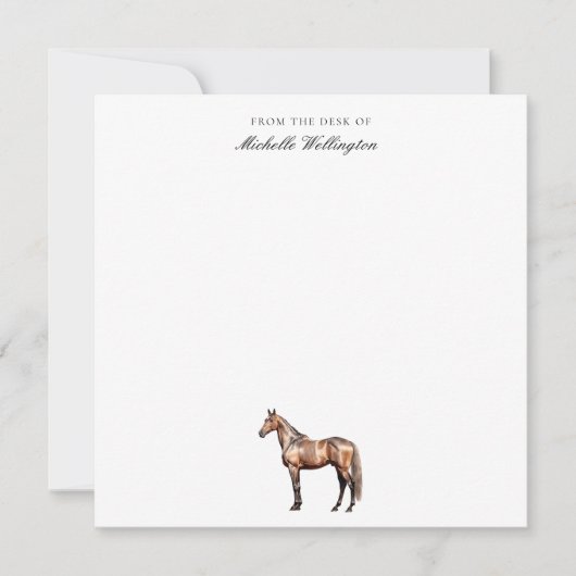 vom Schreibtisch | Eleganter Pferderenname Mitteilungskarte (Vorderseite)
