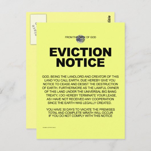 Vom Schreibtisch Gottes Postkarte (Vorne/Hinten)