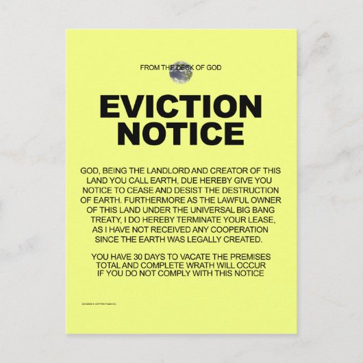 Vom Schreibtisch Gottes Postkarte (Vorderseite)