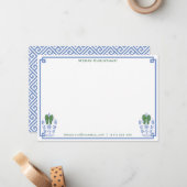 vom Schreibtisch | Green Bow Ginger Jar Weihnachte Mitteilungskarte (Vorderseite/Rückseite Beispiel)