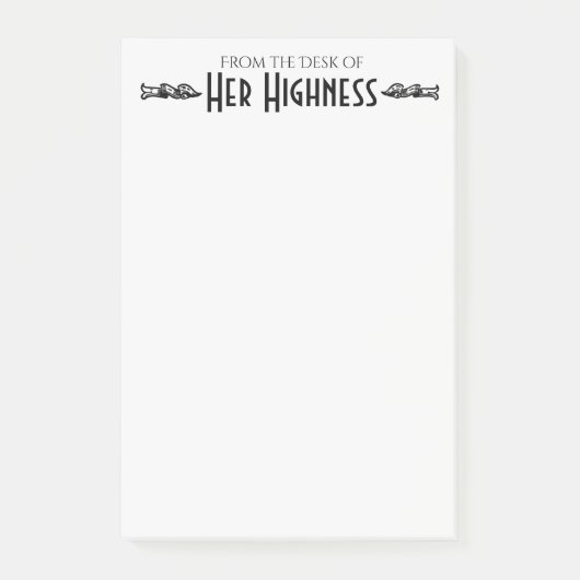 Vom Schreibtisch ihrer Hoheit Post-it Klebezettel (Vorderseite)