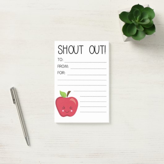 Vom Schreibtisch Ihres Lehrers Happy Mail Apple Post-it Klebezettel (Büro)