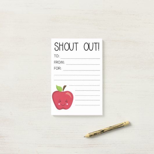 Vom Schreibtisch Ihres Lehrers Happy Mail Apple Post-it Klebezettel (Auf Schreibtisch)