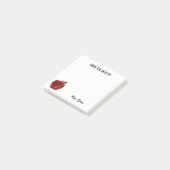 Vom Schreibtisch Lehrer-roten Post-it Klebezettel (angewinkelt)