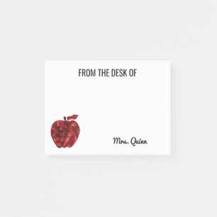 Vom Schreibtisch Lehrer-roten Post-it Klebezettel