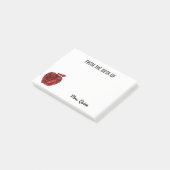 Vom Schreibtisch Lehrer-roten Post-it Klebezettel (angewinkelt)