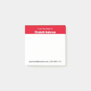 Vom Schreibtisch mit dem Namen Rot und Weiß E-Mail Post-it Klebezettel