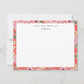 Vom Schreibtisch mit lebendigem Blumenmuster Mitteilungskarte (Vorderseite)