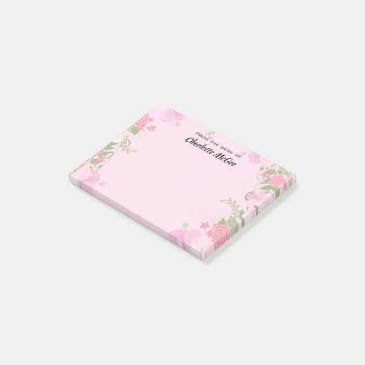 Vom Schreibtisch mit Personalisiertem Namen Post-it Klebezettel (angewinkelt)