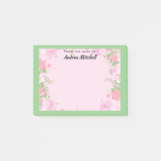 Vom Schreibtisch mit Personalisiertem Namen Post-it Klebezettel (Vorderseite)