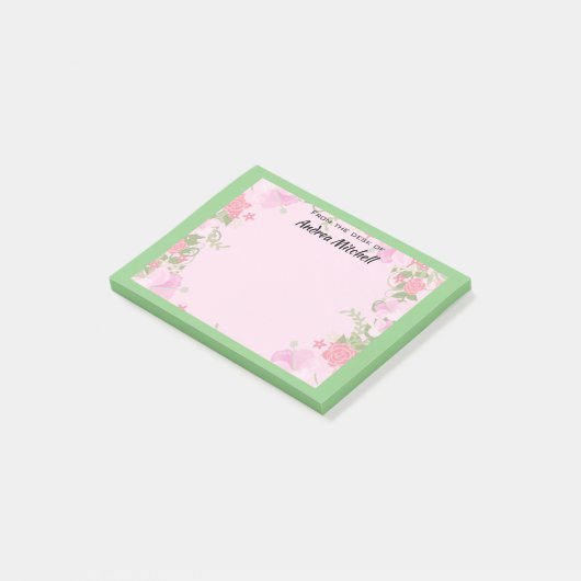 Vom Schreibtisch mit Personalisiertem Namen Post-it Klebezettel (angewinkelt)