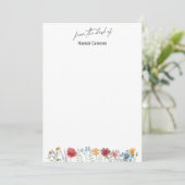 Vom Schreibtisch mit Typografie Wildblume Wasserfa Einladung (Stehend Vorderseite)