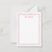 Vom Schreibtisch - Name des Lehrers - Alphabet Mitteilungskarte (Vorderseite)