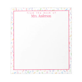 Vom Schreibtisch - Name des Lehrers - Alphabet Notizblock