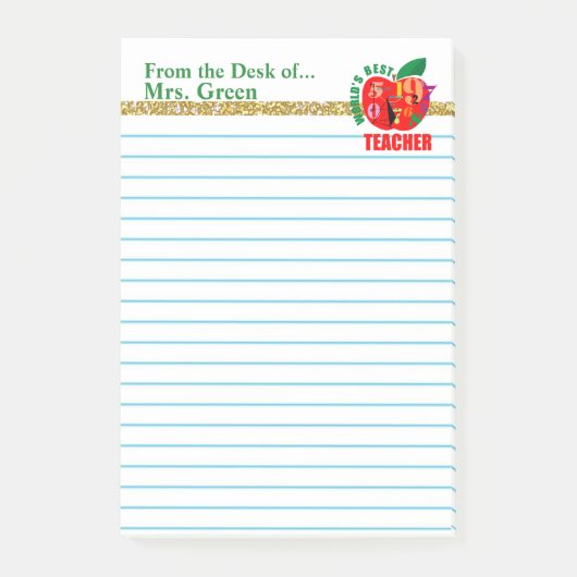 Vom Schreibtisch personalisierten Namens Post-it Klebezettel (Vorderseite)