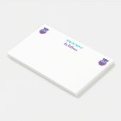 Vom Schreibtisch von Lehrer-Eulen-personalisiertem Post-it Klebezettel (angewinkelt)