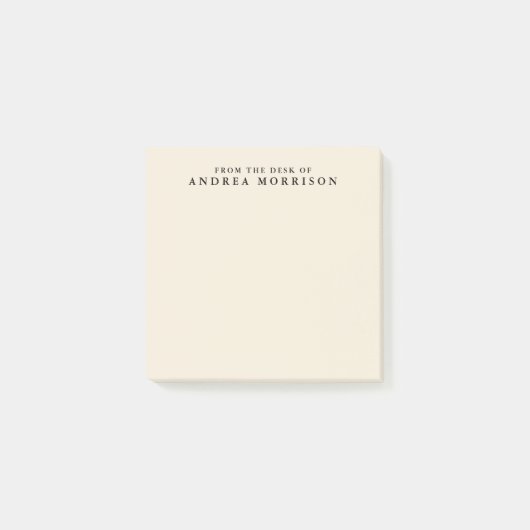 Vom Schreibtisch von Monogram Eggshell einfach & m Post-it Klebezettel (Vorderseite)