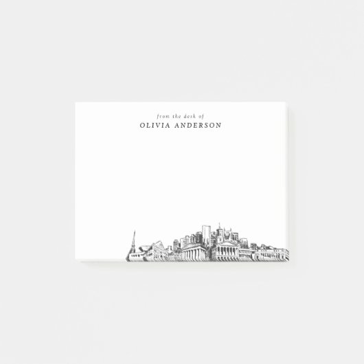 Vom Schreibtisch von Nashville Skyline Personalisi Post-it Klebezettel (Vorderseite)