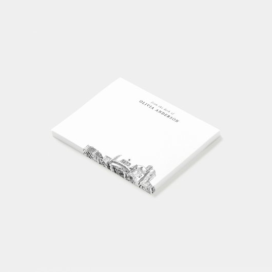 Vom Schreibtisch von Reno Skyline Personalisiert Post-it Klebezettel (angewinkelt)