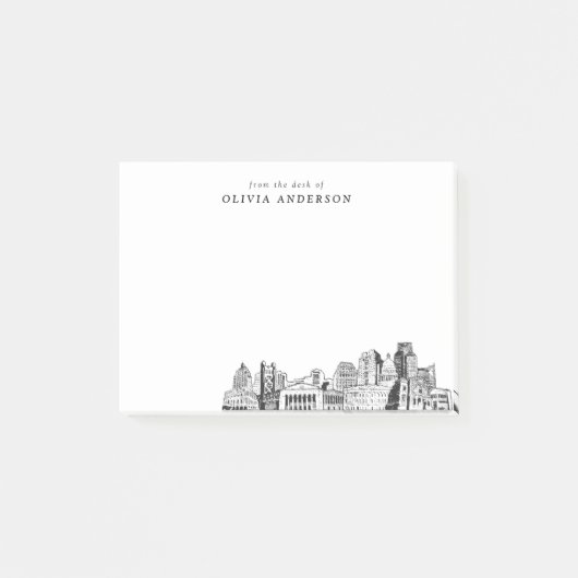 Vom Schreibtisch von Sacramento Skyline Personalis Post-it Klebezettel (Vorderseite)