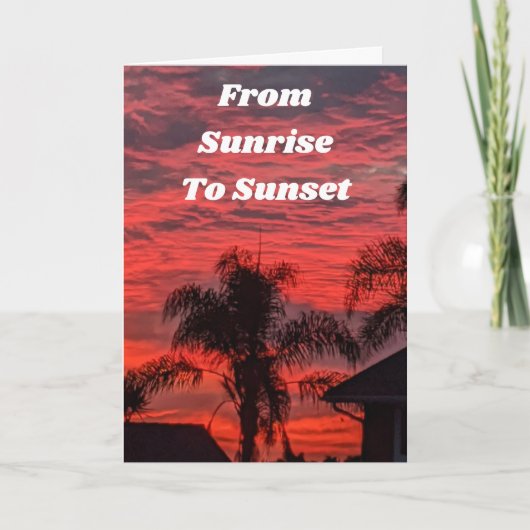 VOM "SONNE BIS ZUM SONNENSATZ" GLÜCKLICHER GEBURTS KARTE (Vorderseite)