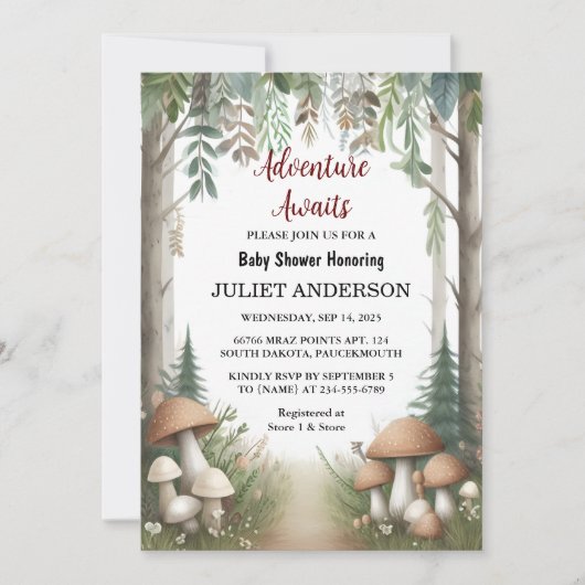 Vom Spaß an der wilden Mutter als Woodland-Kinderd Einladung (Vorderseite)