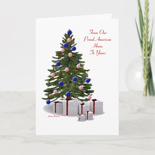 Vom stolzen amerikanischen Zuhause Feiertagskarte (Vorderseite)