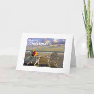 VOM STRAND GENIESSEN SIE DIE URLAUB-CHRISTMAS FEIERTAGSKARTE