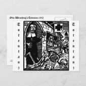 Vom Totentanz Nun und Skeleton Postkarte (Vorne/Hinten)