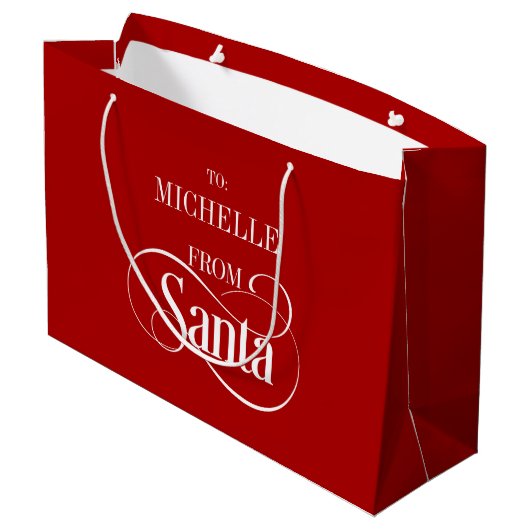 Vom Weihnachtsfeiertag des Weihnachtsmannes Große Geschenktüte (Rückseite Schrägansicht)