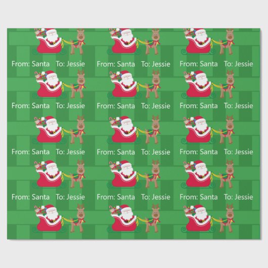 Vom Weihnachtsklaus Kinder Name Weihnachten hinzuf Geschenkpapier (Flach)