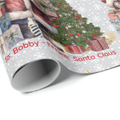 Vom Weihnachtsmann Kindername Junge oder Mädchen h Geschenkpapier (Rolleneckpunkt)