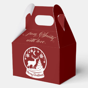 Vom Weihnachtsmann mit Liebe Schneekugel Hirsch Geschenkschachtel