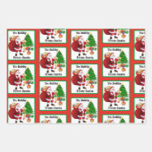 Vom Weihnachtsmann Name des Kindes nach dem Vorbil Geschenkpapier Set (Vorderseite)