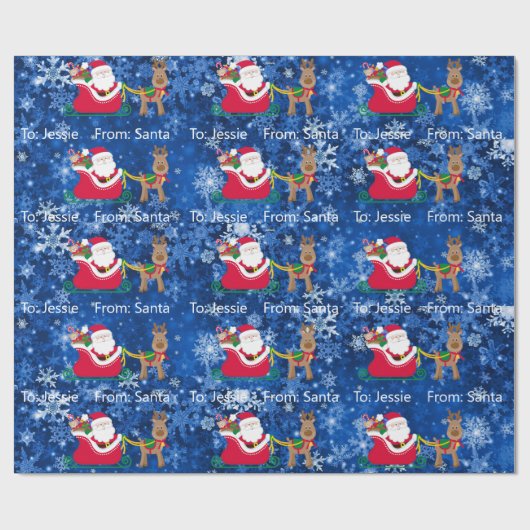 Vom Weihnachtsmann Name Kind Weihnachtswrappi hinz Geschenkpapier (Flach)