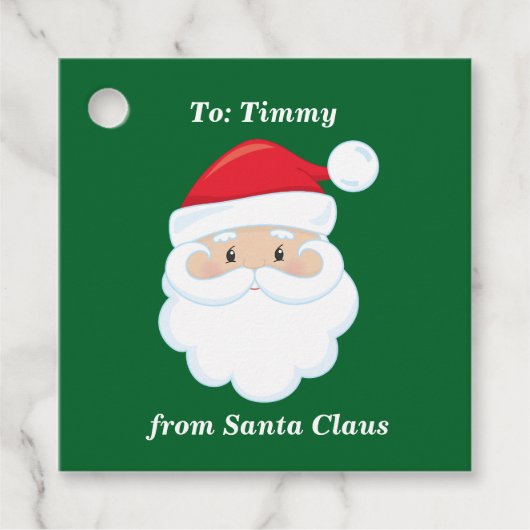 Vom Weihnachtsmann Niedliche gebrauchte grüne Kind Geschenkanhänger (Vorderseite)