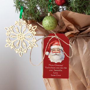 Vom Weihnachtsmann Personalisierte rote Kinder Wei Geschenkanhänger