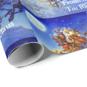 Vom Weihnachtsmann, um den Namen Weihnachtsfeierab Geschenkpapier (Rolleneckpunkt)