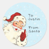 Vom Weihnachtsmann zum Kindergeschenk Vintag Runder Aufkleber (Vorderseite)