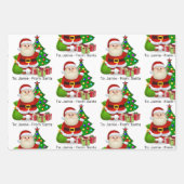 Vom Weihnachtsmann zum Namen des Kindes 3 Niedlich Geschenkpapier Set (Vorderseite 3)