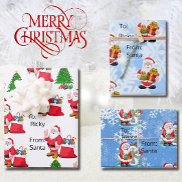 Vom Weihnachtsmann zum Namen Ihres Kindes 3 Weihna Geschenkpapier Set