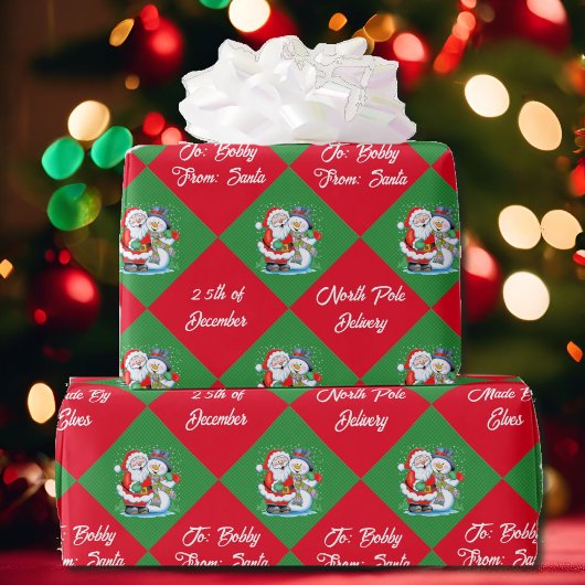 Vom Weihnachtsnamen personalisieren Geschenkpapier