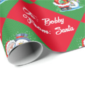 Vom Weihnachtsnamen personalisieren Geschenkpapier (Rolleneckpunkt)