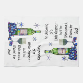 Vom weißen Weihnachten träumen, lustige Geschirrtuch