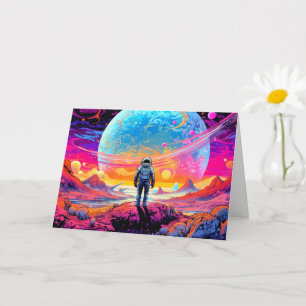 Vom Weltraum aus und darüber hinaus Happy Birthd Karte